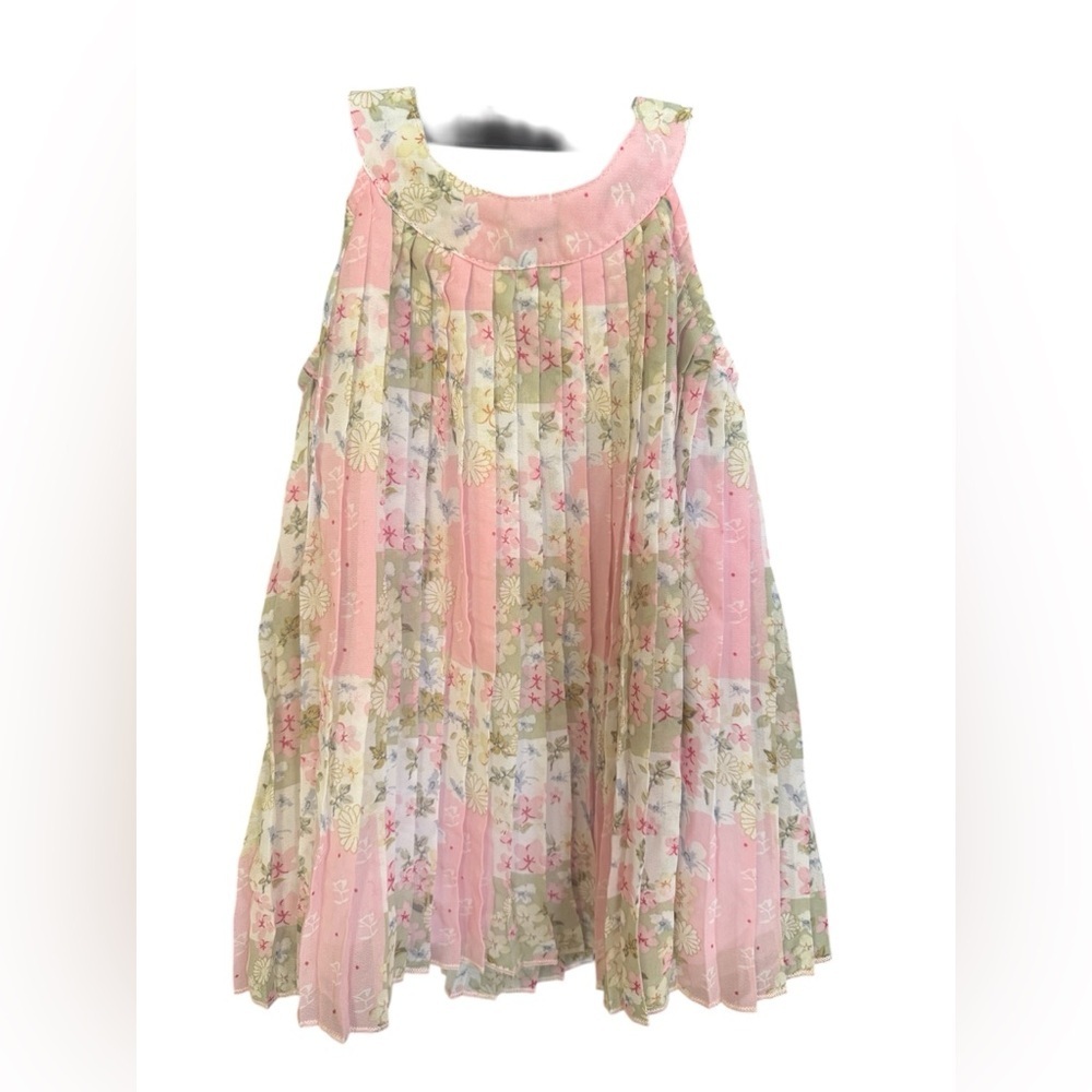Blueberi Boulevard Pink and Green Floral Dress